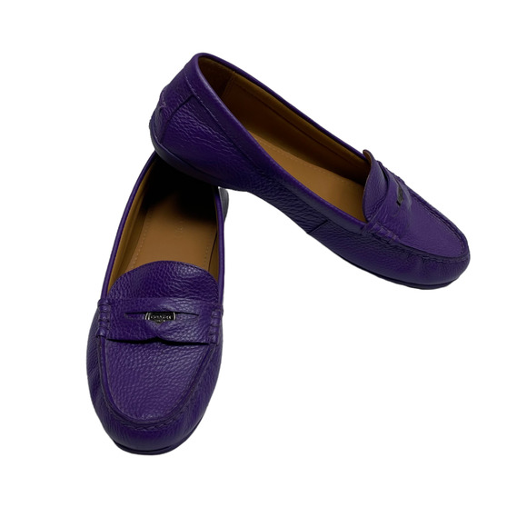 Coach Shoes Coach Penny Loafers Purple Pebbled Leather Eur 4 Us 9b